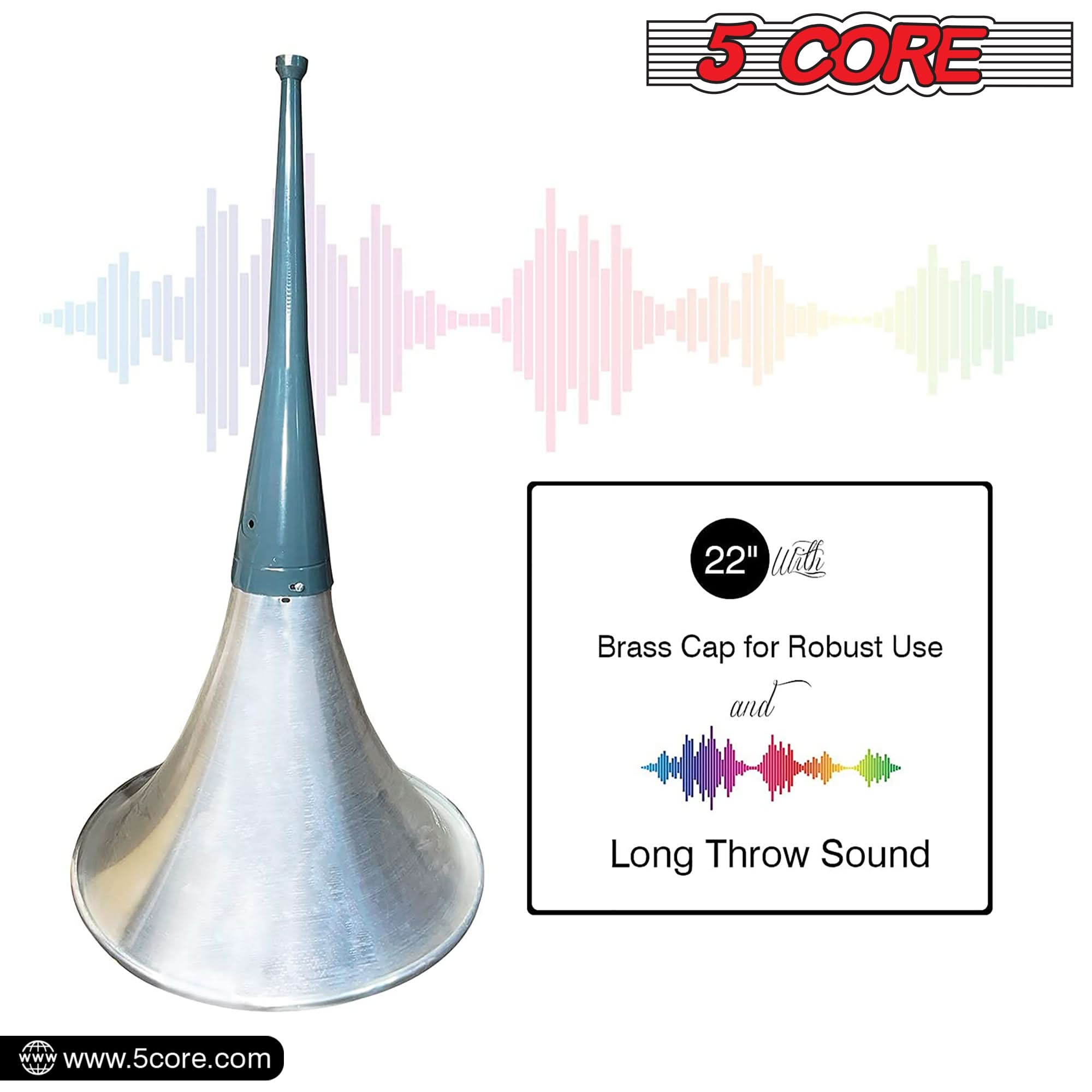5 Core PA Speaker Trumpet Reflex Horn Throat 22" Aluminum Body Support Most Compression Driver-1