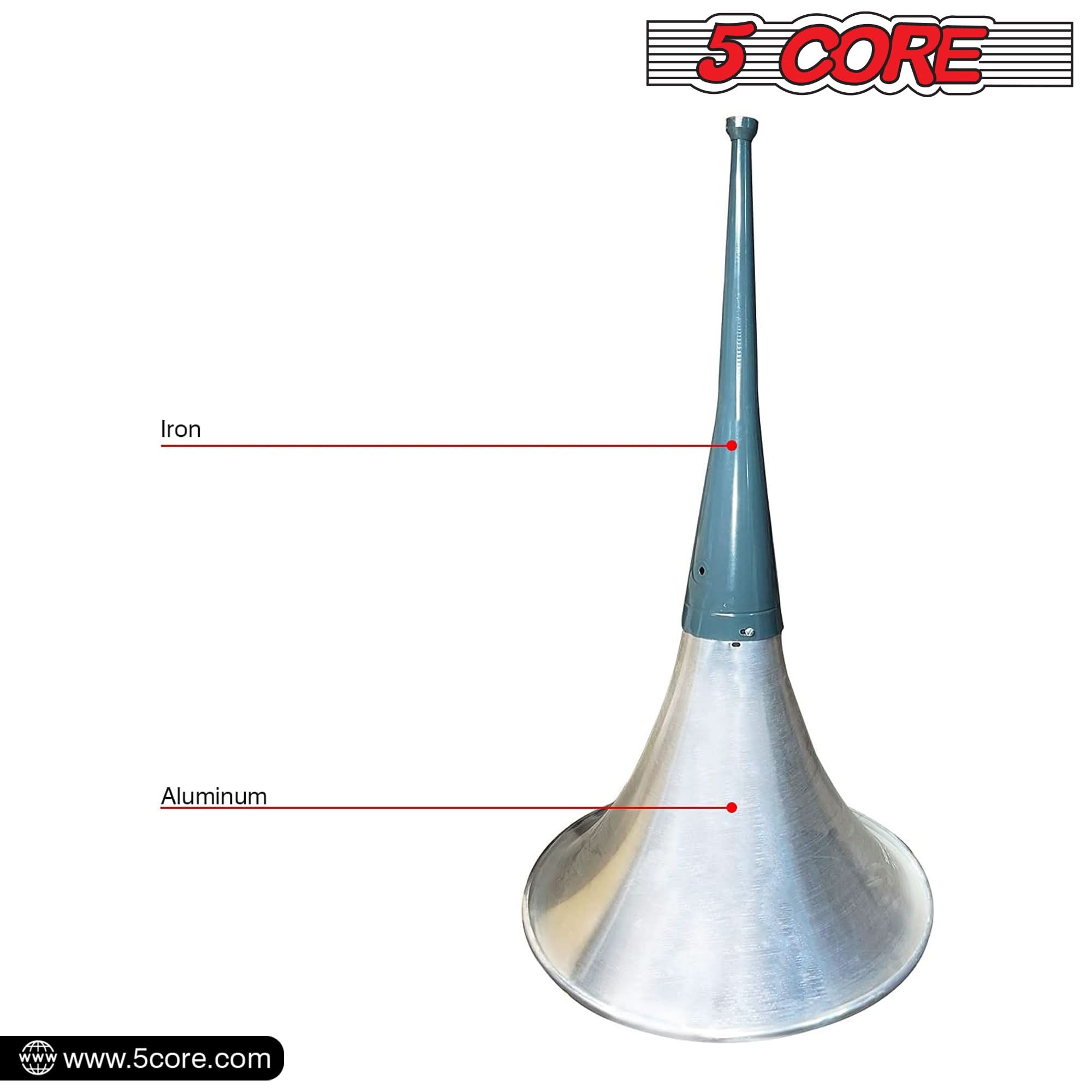 5 Core PA Speaker Trumpet Reflex Horn Throat 22" Aluminum Body Support Most Compression Driver-3