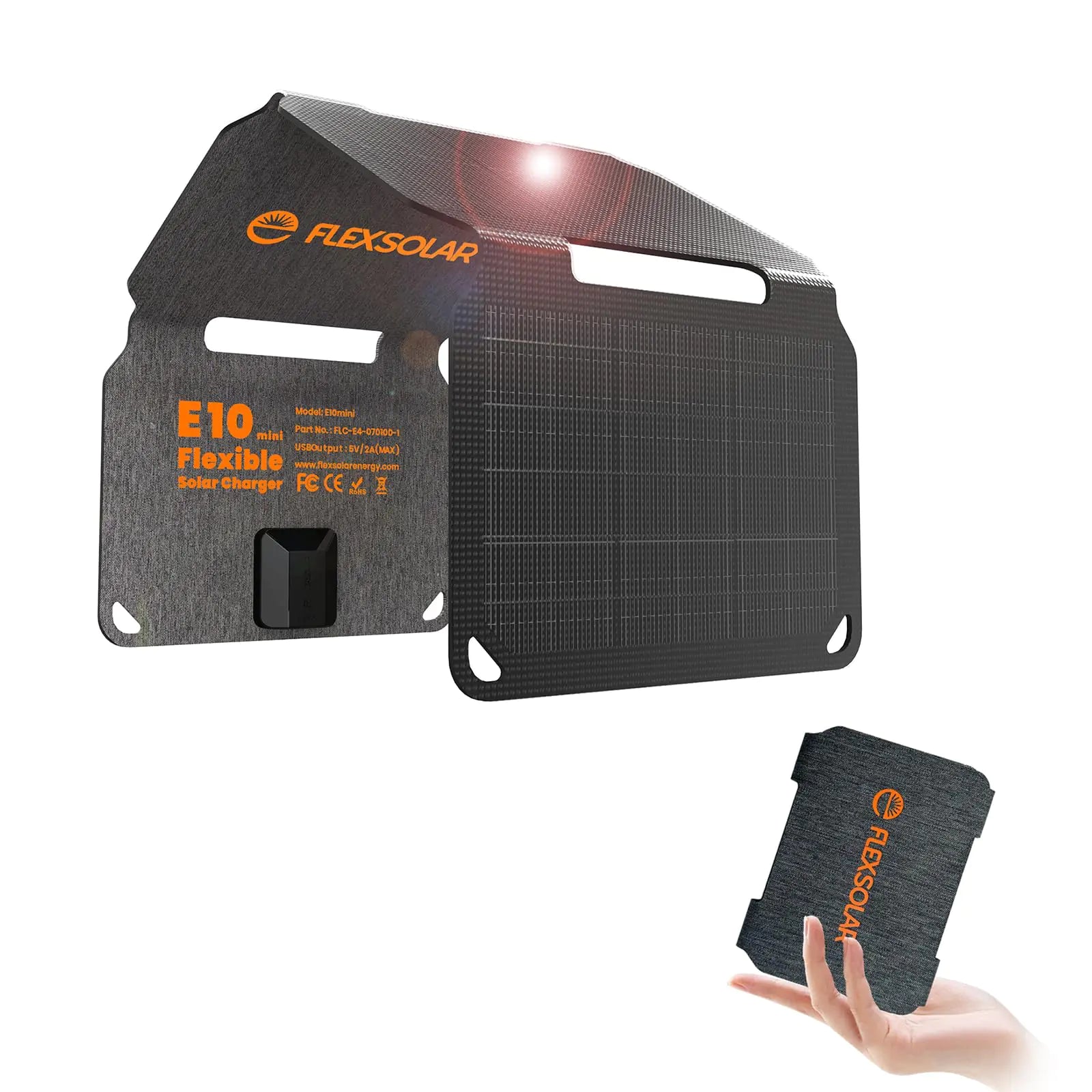 FlexSolar Cargadores Solares Plegables de 10W 5V USB Pequeña Potencia Emergencia Portátil IP67 Impermeable 4 Paneles Plegables Camping Senderismo Mochilero para Teléfonos, Linternas, Relojes, Bancos de Energía Pequeños, Paquetes de Baterías