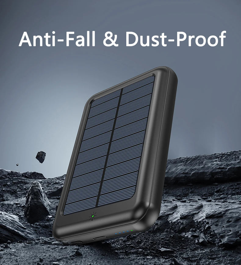 20000mAh  Solar Magnetic Fast Charge Power Bank, Wireless Charger with type-C,  Portable Solar Charger for IPhone Android