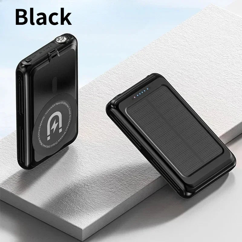 Portable Magnetic Power Bank 5000mAh with Super Bright LED Olar Power Bank for IPhone Samsung Xiaomi Huawei