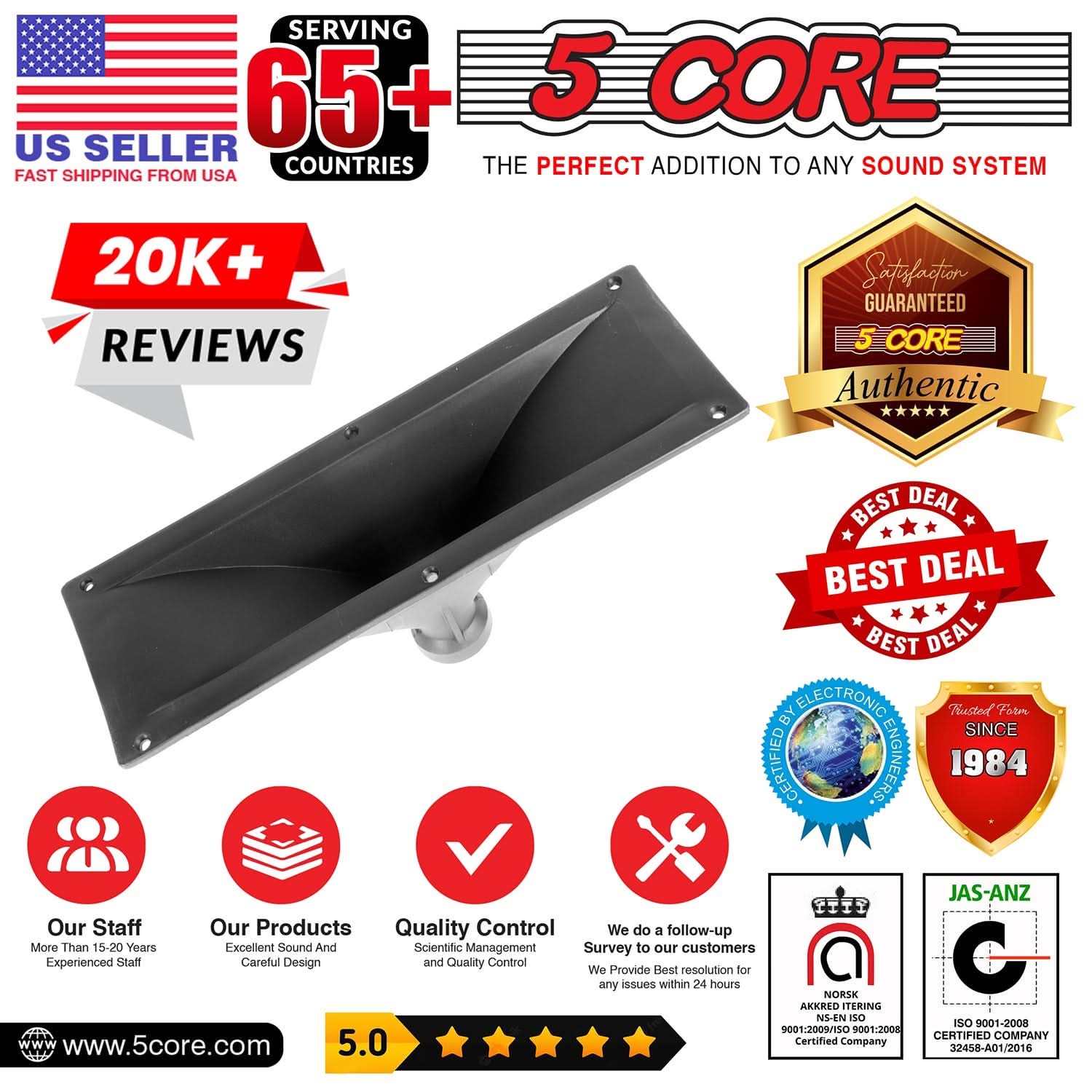 5Core PA Horn Speaker 200W Peak Power Tweeter Diaphragm + 4X10 Inch Screw-On Horn-3