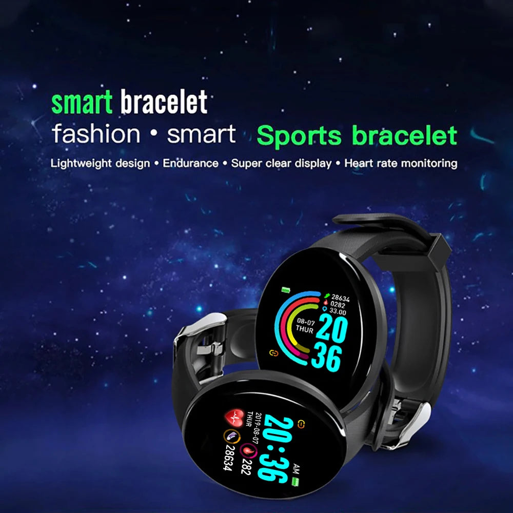 New Smart Watch Men Women Smart Bracelet LED D18 Smartwatch Waterproof Smart Touch Screen Bracelet reloj Inteligente 2022 hombre