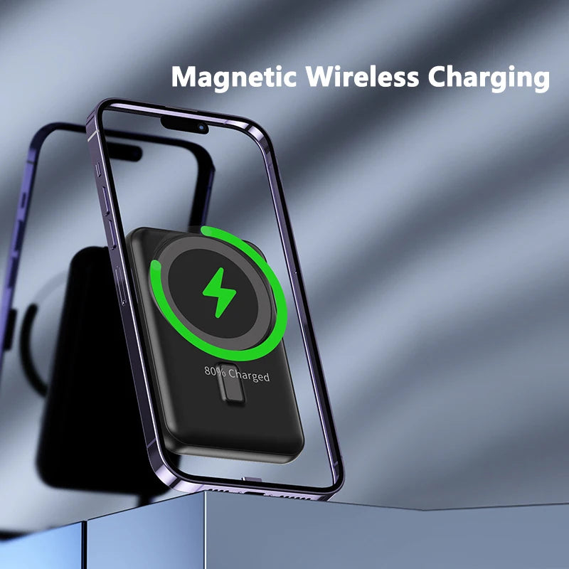 Macsafe charger Powerbank 20000mAh for iPhone wireless charger External battery Mobile Phone Chargers Portable solar charger