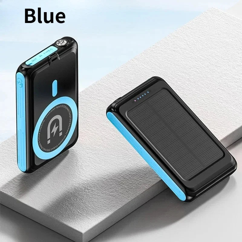 Portable Magnetic Power Bank 5000mAh with Super Bright LED Olar Power Bank for IPhone Samsung Xiaomi Huawei
