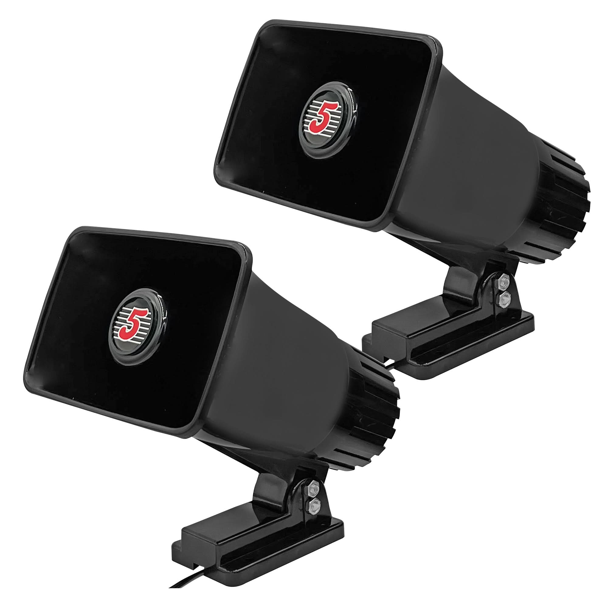 5 Core PA Speaker Pair 6 x 4" 50W Bull Horn Loud Audio Outdoor Speakers System 8Ohm Reflex Megaphone-0