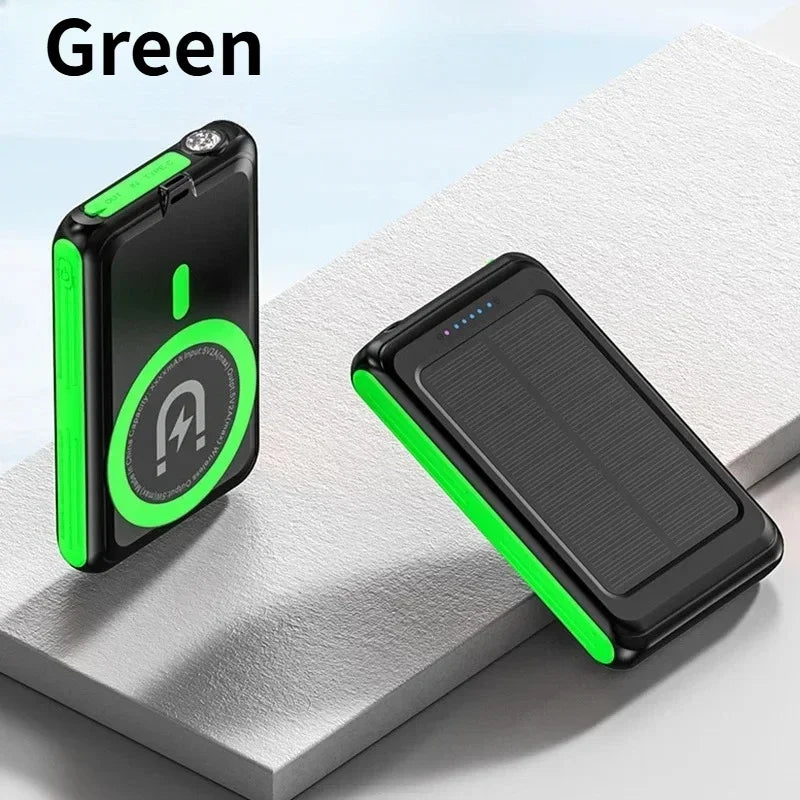 Portable Magnetic Power Bank 5000mAh with Super Bright LED Olar Power Bank for IPhone Samsung Xiaomi Huawei