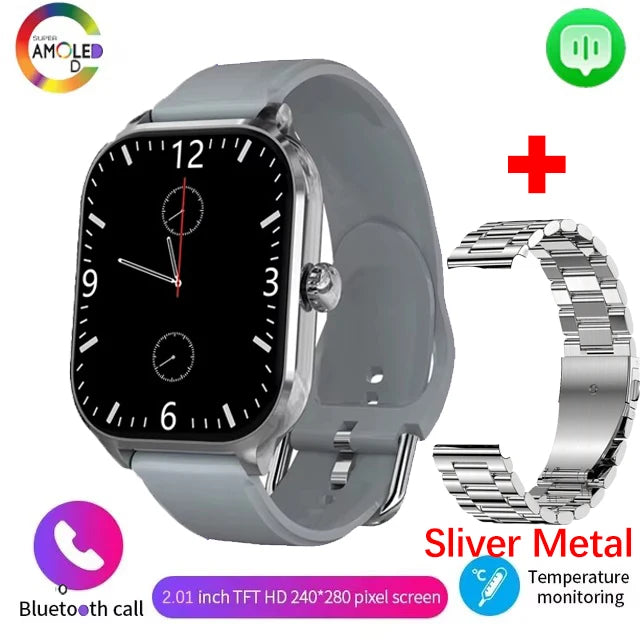 2025 Smart Watch For Man Women 2.01 inch Full Touch Display reloj inteligente hombre Custom Watches Faces Bluetooth Smartwatch