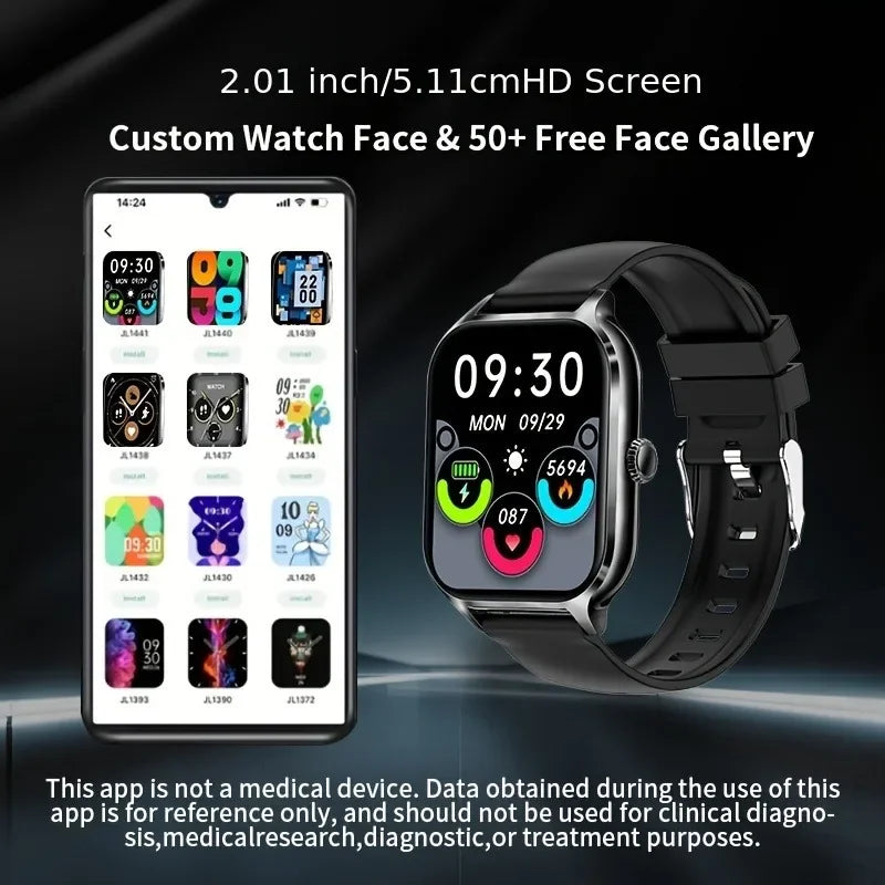 2025 Smart Watch For Man Women 2.01 inch Full Touch Display reloj inteligente hombre Custom Watches Faces Bluetooth Smartwatch