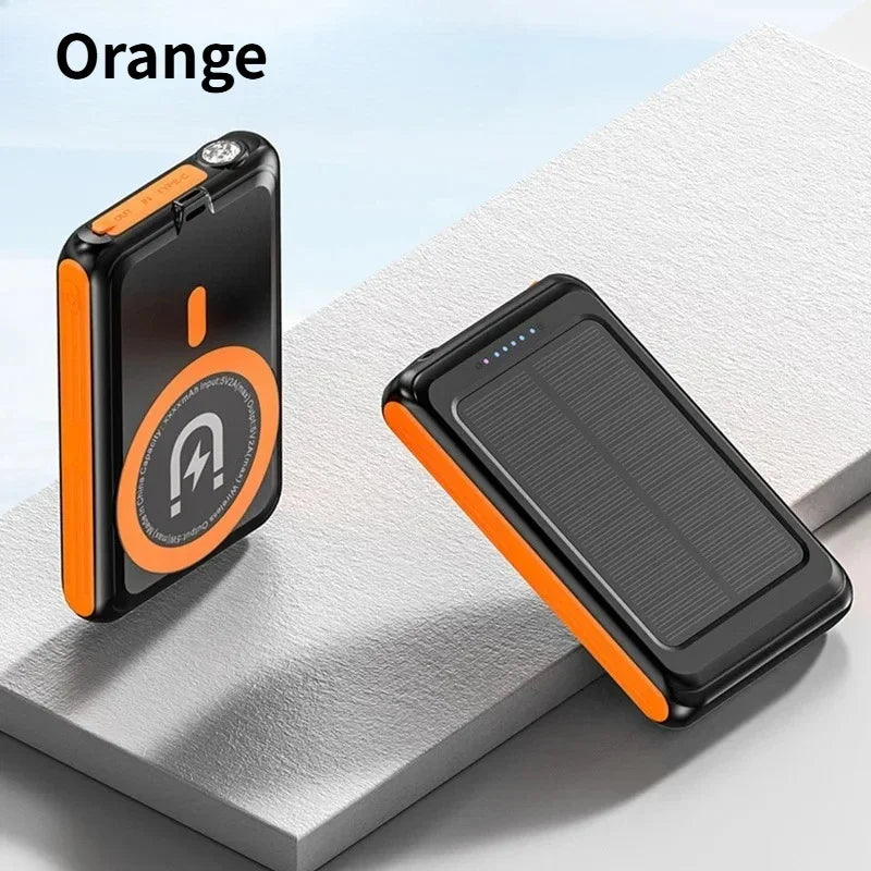Portable Magnetic Power Bank 5000mAh with Super Bright LED Olar Power Bank for IPhone Samsung Xiaomi Huawei